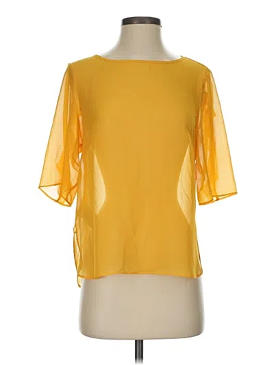 Pre-owned Bcbgeneration Short Sleeve Blouse In Yellow