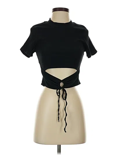 Pre-owned Bcbgeneration Short Sleeve Top Black Keyhole Neckline Tops