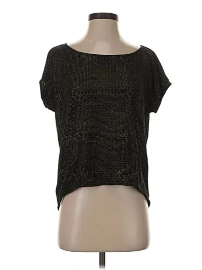 Pre-owned Bcbgeneration Short Sleeve Top Black Scoop Neck Tops