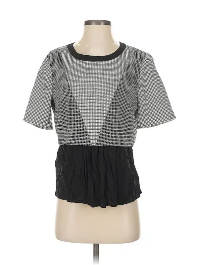 Pre-owned Bcbgeneration Short Sleeve Top Gray Square Neckline Tops