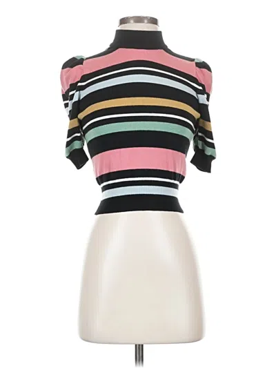 Pre-owned Bcbgeneration Short Sleeve Top Pink High Neck Tops