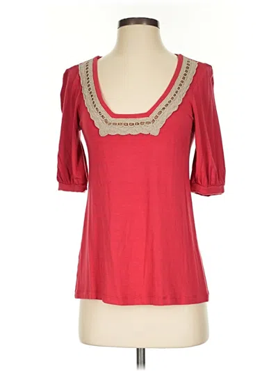 Pre-owned Bcbgeneration Short Sleeve Top Red Sweetheart Neckline Tops
