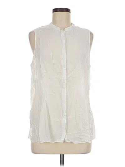 Pre-owned Bcbgeneration Sleeveless Button Down Shirt In Ivory