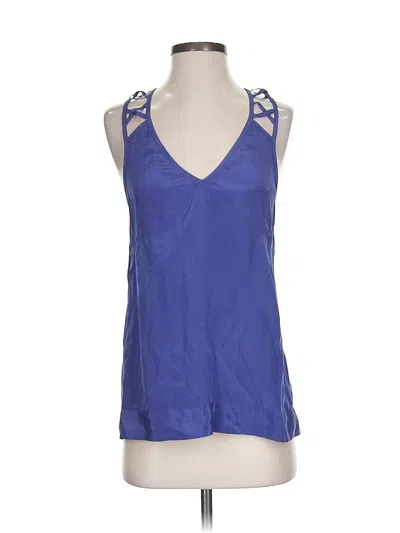 Pre-owned Bcbgeneration Sleeveless Silk Top Blue Halter Neckline Tops