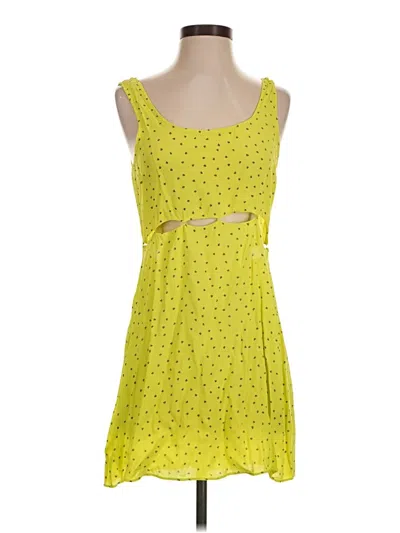 Pre-owned Bcbgeneration Sleeveless Top Yellow Square Neckline Tops