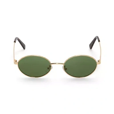 Bcbgeneration Slim Metal Womens Uv Protection Oval Sunglasses In Yellow