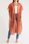 Bcbgeneration Solid Pleated Chiffon Duster In Brown