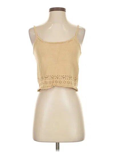 Pre-owned Bcbgeneration Tank Top Tan Strapless Neckline Tops In Brown