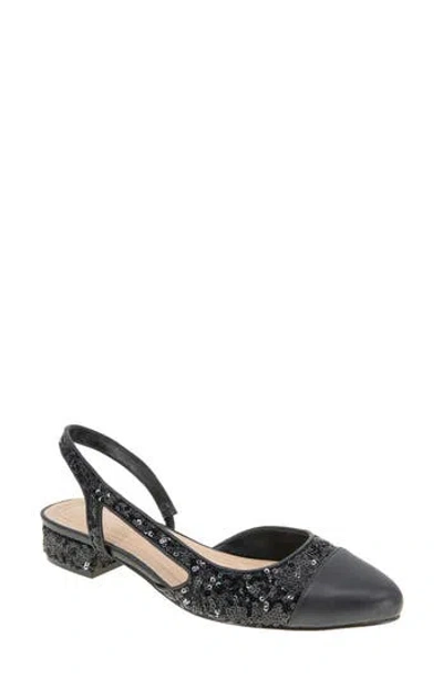 Bcbgeneration Tillie 3 Slingback Cap Toe Pump In Black Sequins/black