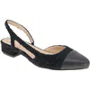 Bcbgeneration Women's Tillie Cap Toe Slingback Block Heel Pumps In Black-black Boucle