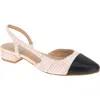 Bcbgeneration Bcbg Tillie Slingback Cap Toe Pump In Pink-black Boucle