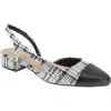 Bcbgeneration Tillie Slingback Cap Toe Pump In White Boucle Black