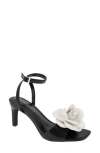 Bcbgeneration Toori Rosette Sandal In Black/white