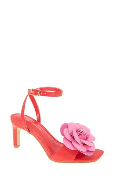 Bcbgeneration Toori Rosette Sandal In Red,fuchsia