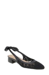 Bcbgeneration Women's Torna Lace Slingback Block Heel Pumps In Black Lace