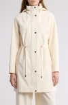 Bcbgeneration Water Resistant Hooded Drawstring Waist Jacket In Bone