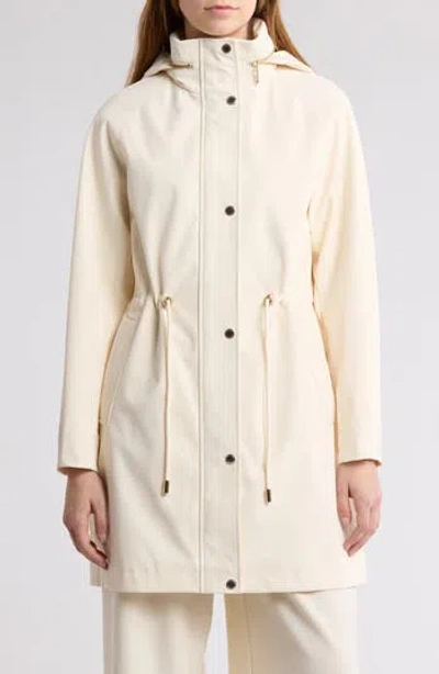 Bcbgeneration Water Resistant Hooded Drawstring Waist Jacket In Bone