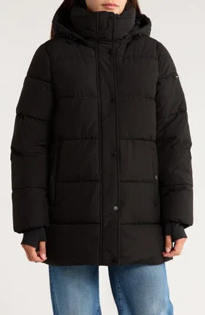 BCBGENERATION BCBGENERATION WATER RESISTANT HOODED PUFFER JACKET