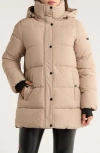 Bcbgeneration Water Resistant Hooded Puffer Jacket In Brown