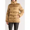 Bcbgeneration Water Resistant Snap Front Puffer Jacket In Brown