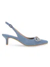 Bcbgeneration Women's 51mm Donna-2 Embellished Bow Denim Pumps In Denim