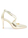 Bcbgeneration Women's 89mm Bromi Metallic Criss Cross Pumps In Gold