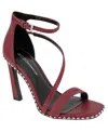 Bcbgeneration Balina Snake Embossed Ankle Strap Sandal In Rhubarb Breach Leather