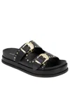 Bcbgeneration Barah Womens Beaded Man Made Slide Sandals In Black