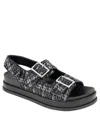 Bcbgeneration Beena Platform Sandal In Black,white Boucle