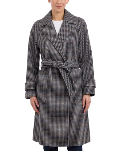 Bcbgeneration Women's Belted Walker Coat In Black,navy Houndstooth