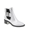 Bcbgeneration Women's Bovee Metallic Ankle Booties In Silver Metallic