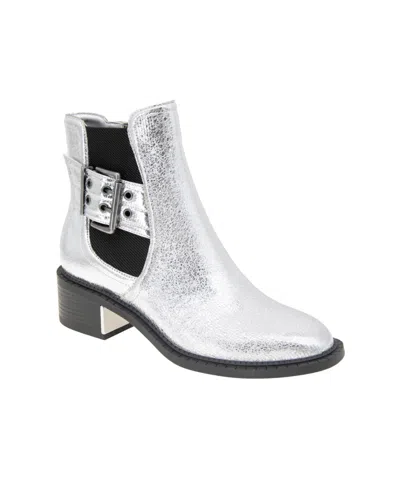 Bcbgeneration Women's Bovee Metallic Ankle Booties In Silver