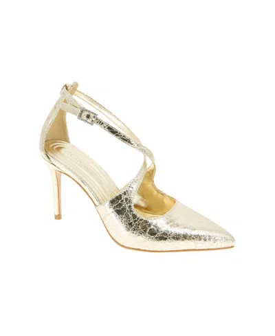 Bcbgeneration Women's 89mm Bromi Metallic Criss Cross Pumps In Gold