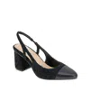 Bcbgeneration Women's Darrin Cap Toe Slingback Heeled Pumps In Black Bounce