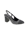 Bcbgeneration Women's Darrin Block Heel Tweed Slingback Pumps In Black White