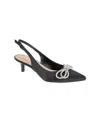 Bcbgeneration Women's Donna Pointy Toe Bow Dress Pumps In Black Satin