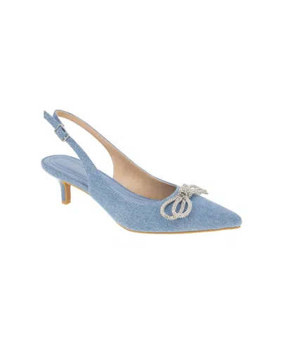 Bcbgeneration Women's 51mm Donna-2 Embellished Bow Denim Pumps