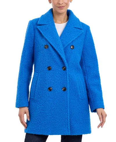 Bcbgeneration Women's Double-breasted Boucle Coat, Created For Macy's In Azure Blue