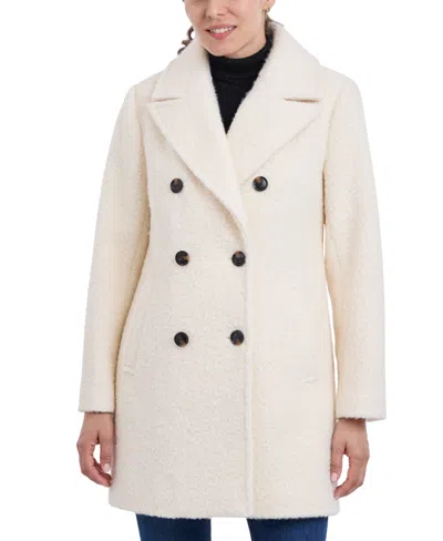 Bcbgeneration Women's Double-breasted Boucle Coat, Created For Macy's In Cream