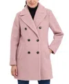 Bcbgeneration Women's Double-breasted Boucle Coat, Created For Macy's In Dusty Rose
