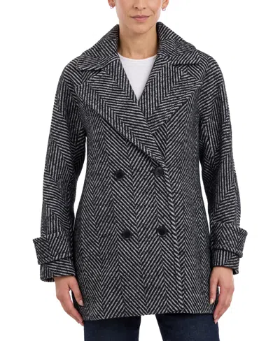 Bcbgeneration Women's Double-breasted Coat In Black,white