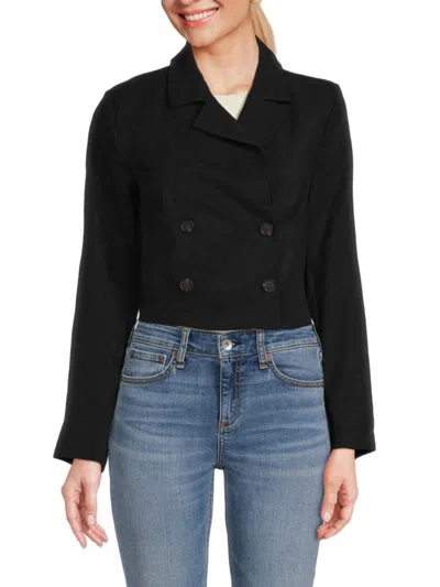 Bcbgeneration Women's Double Breasted Crop Jacket In Black