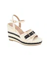 Bcbgeneration Elo Raffia Wedge In Porcelain,black