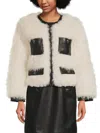 Bcbgeneration Women's Faux Shearling Jacket In White
