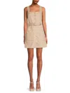 BCBGENERATION WOMEN'S FAUX SUEDE BELTED DRESS