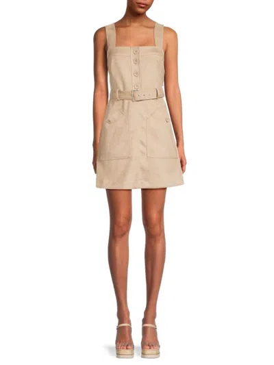 Bcbgeneration Women's Faux Suede Belted Dress In Cement
