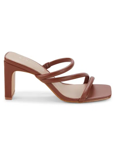 Bcbgeneration Women's Fisher Square Toe Strappy Heel Sandals In Brown