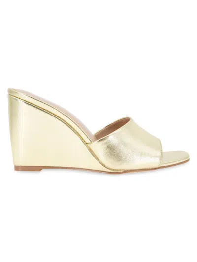 Bcbgeneration Women's Giani Square Toe Wedge Sandals In Gold