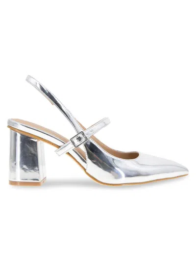 Bcbgeneration Women's Gillian Slingback Pointed Toe Pumps In Silver
