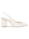 Bcbgeneration Women's Glastin Chain Trim Block Heel Pumps In White